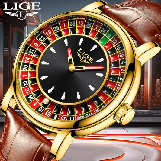 LIGE Business Watch Men Top Brand Luxury Creative Dial Design Watch For Men Military Sport Waterproof Men's Quartz Wristwatch