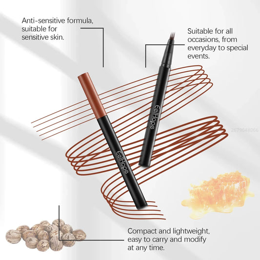 4 Forks Eyebrow Pencil Waterproof Long Lasting Dark Gray/Red Brown NO Smudging Eyes Liquid Eye Brows Pen Female Makeup Products