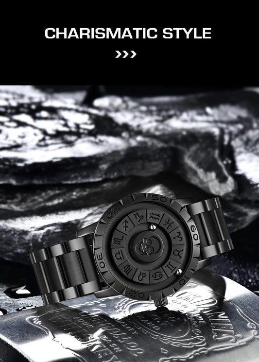 FOXBOX Luxury Skull Design Watch Men Fashion Business Watch Men Full Steel Sport Military Waterproof Men's Quartz Wristwatches