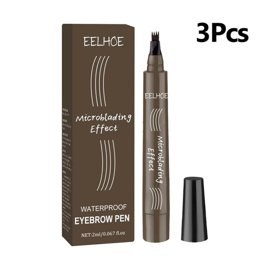4 Forks Eyebrow Pencil Waterproof Long Lasting Dark Gray/Red Brown NO Smudging Eyes Liquid Eye Brows Pen Female Makeup Products