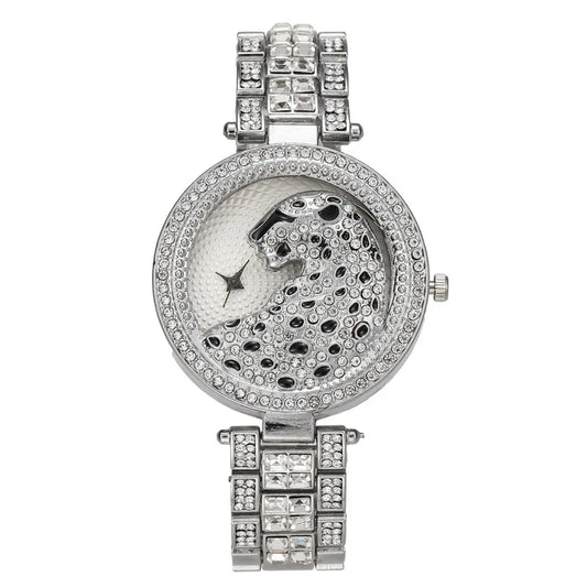 UTHAI H30 Leopard Head Women's Watches Diamonds Quartz Fashion Personality Ladies Jewelry Temperament Bracelet Watch