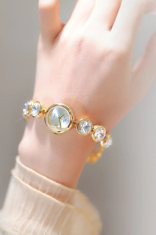 UTHAI Women's Watch Light Luxury Champagne Gold Purple Satellite Bracelet Waterproof LadiesFashion Quartz Clock Watches Gift