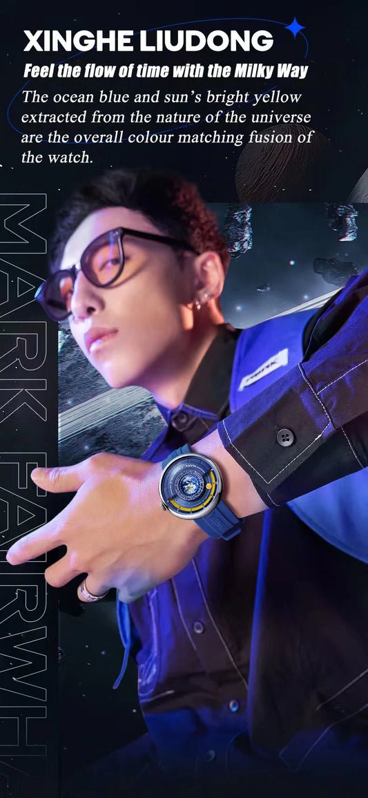 Fairwhale Watches for Man 5700 Mens Watch Fashion Planet Design Dial Silicone Strap Waterproof Quartz Wristwatches Reloj Hombre