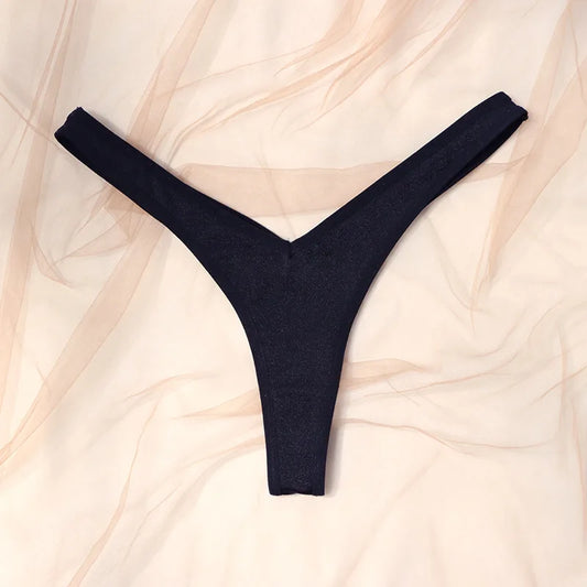 Solid Thong Panties For Women Seamless Nylon Thongs Sexy Soft Silk Tangas Mujer Girls Strings Tanga Woman Slips G-string Sexual