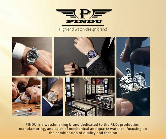 PINDU Design Starry Twelve Constellations Mechanical Watch Sapphire Waterproof Men Mechanical Wristwatches Miyata 8215 Movement