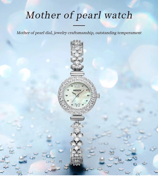 NIBOSI Women Watches Luxury Small Face Elegant Quartz Diamond Watch For Ladies Icy Look Party Jewelry Mini Babe Cute Arm Clock