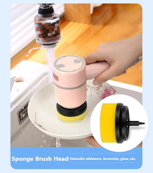 New Electric Cleaning Brush 3 Brush Heads Cleaner Multifunctional Cleaning Pots and Dishes For Kitchen Bathroom Bathtub Glass