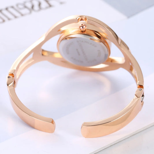 New Women's Watch Light luxury Metal Bracelet Watch Gold Versatile Trendy Female Fashion Quartz Wristwatches