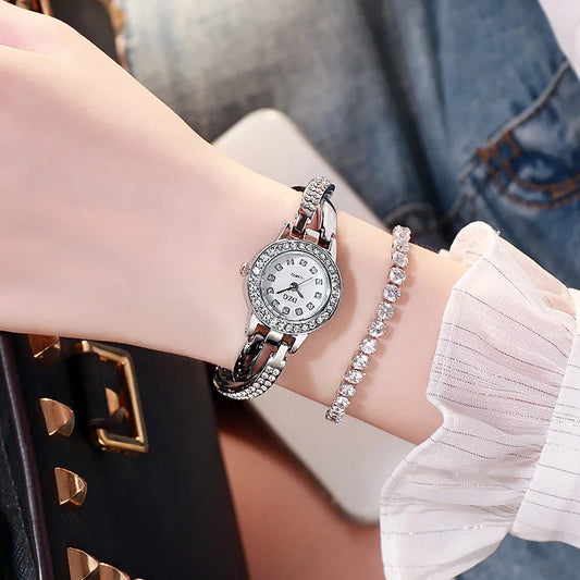UTHAI W64 Women's Watch with Diamond Small Dial Fashion Quartz Wristwatch Girls' Minimalist Temperament Wrist Female' Watches