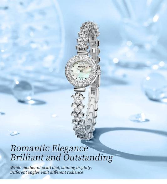NIBOSI Women Watches Luxury Small Face Elegant Quartz Diamond Watch For Ladies Icy Look Party Jewelry Mini Babe Cute Arm Clock