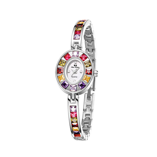 UTHAI Women's Chain Watch Brand Light Luxury Gold Gradient Rainbow Bracelet Waterproof Ladies Fashion Quartz clock Watches Gift