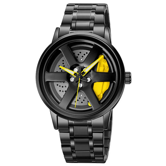 VA VA VOOM LT01 Cool Sports Car Wheel Elements Come Running Quartz Luminous Waterproof Steel Belt Watches for Man Reloj Hombre