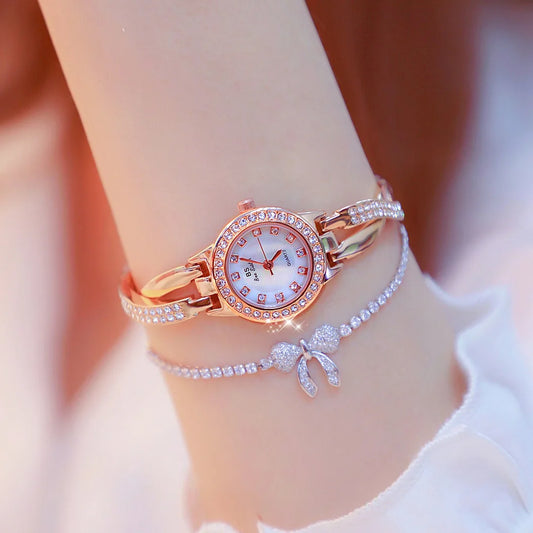 Women Watch Chain Light Luxury brand Butterfly Full Diamond Waterproof Student Female Fashion Quartz Bracelet Wristwatches Gift