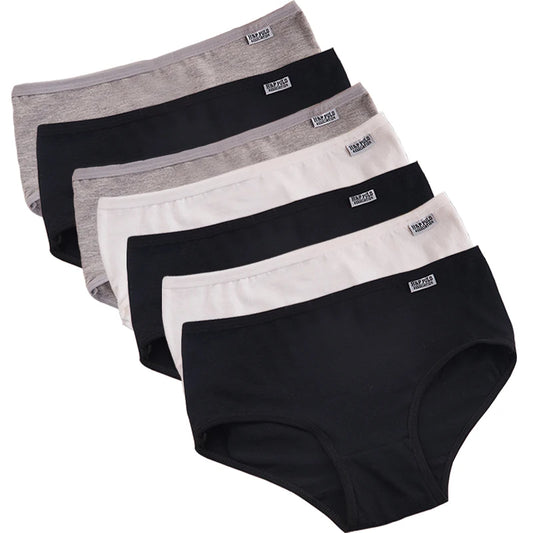 Cotton Panties for Women Underwear Plus Size Brief Girls Sexy Lingerie Solid Color Panties Female Seamless Underpant Ladies 7Pcs