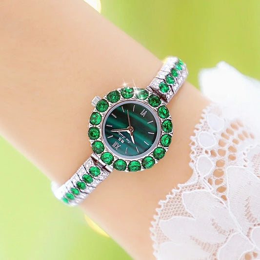 UTHAI New Women's Watch Waterproof Temperament Light Luxury Retro Female Malachite Bracelet Ladies Fashion Clock Watches Gift