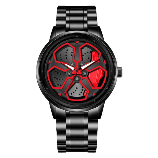 VA VA VOOM LT01 Cool Sports Car Wheel Elements Come Running Quartz Luminous Waterproof Steel Belt Watches for Man Reloj Hombre