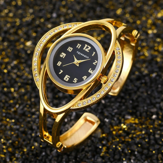 New Women's Watch Light luxury Metal Bracelet Watch Gold Versatile Trendy Female Fashion Quartz Wristwatches