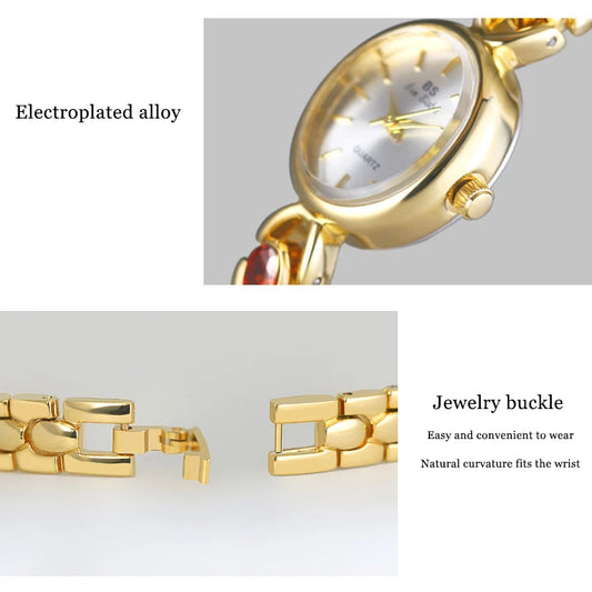 UTHAI Watch For Women Light Luxury Brand Retro Oval Rainbow Bracelet watches Waterproof Ladies Fashion Quartz Clock Wristwatches