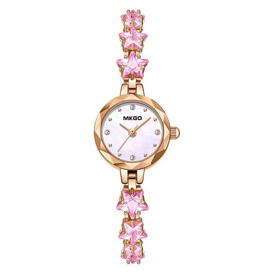 UTHAI W57 Fritillaria Fashion Light Luxury Crystal Watch Women's Exquisite Slim Bracelet Watches Waterproof Ladies Clock Gift