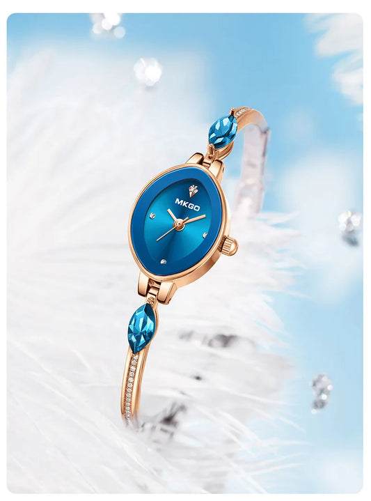 UTHAI L37 Women's Fashion Quartz Watch Brand Light Luxury Jewelry Set with Diamonds Waterproof Slim Bracelet Girl's Clock Gift