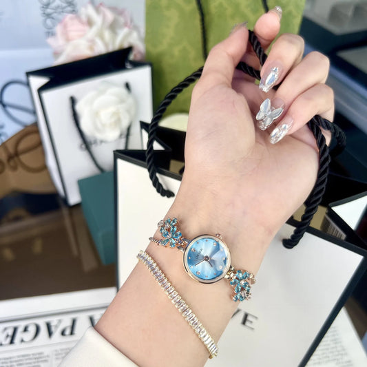 UTHAI Women's Watch Brand Light Luxury Violet Bracelet Chain Wristwatch Green Red Waterproof Ladies Fashion Clock Watches Gift