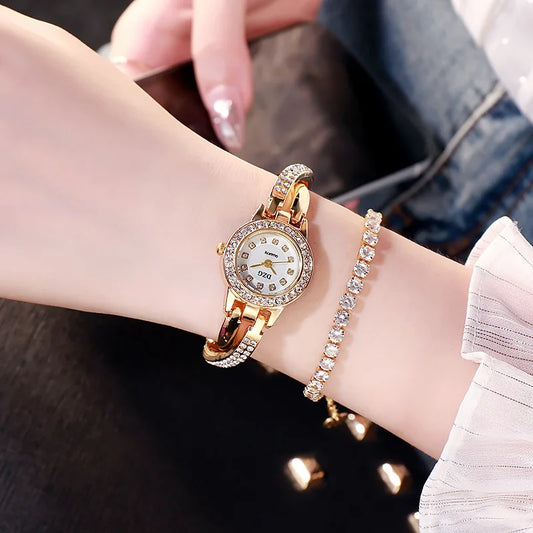 UTHAI W64 Women's Watch with Diamond Small Dial Fashion Quartz Wristwatch Girls' Minimalist Temperament Wrist Female' Watches