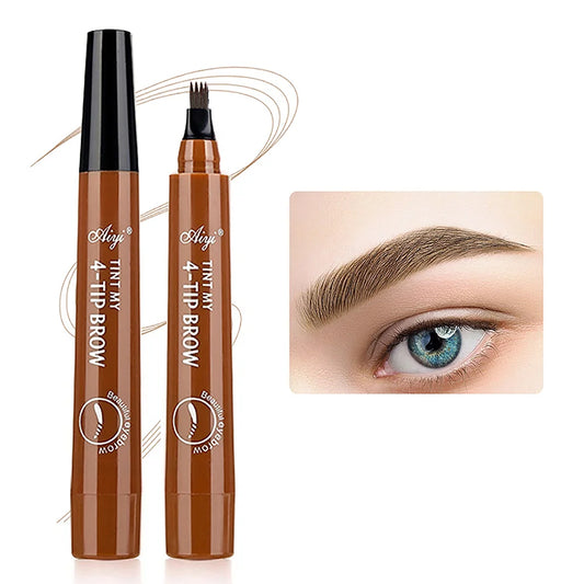 Four-pronged eyebrow pencil non-smudged, water-resistant