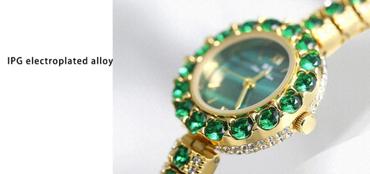 UTHAI New Women's Watch Waterproof Temperament Light Luxury Retro Female Malachite Bracelet Ladies Fashion Clock Watches Gift