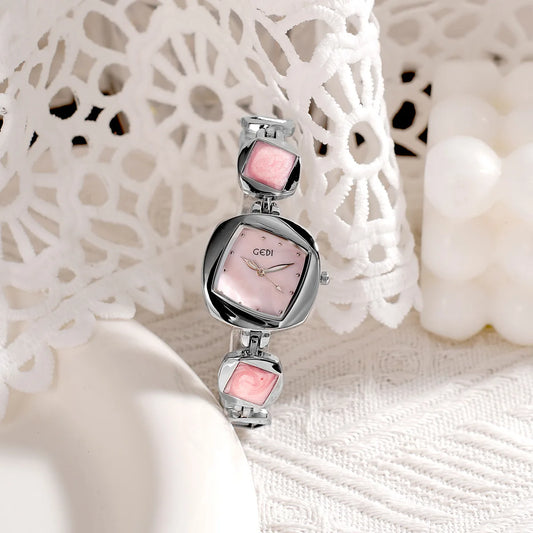 Women Bracelet Watch Light Luxury Creative Irregular Diamond shaped Watches Ladies Premium Exquisite Gem Quartz Wristwatch Gift
