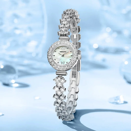 NIBOSI Women Watches Luxury Small Face Elegant Quartz Diamond Watch For Ladies Icy Look Party Jewelry Mini Babe Cute Arm Clock