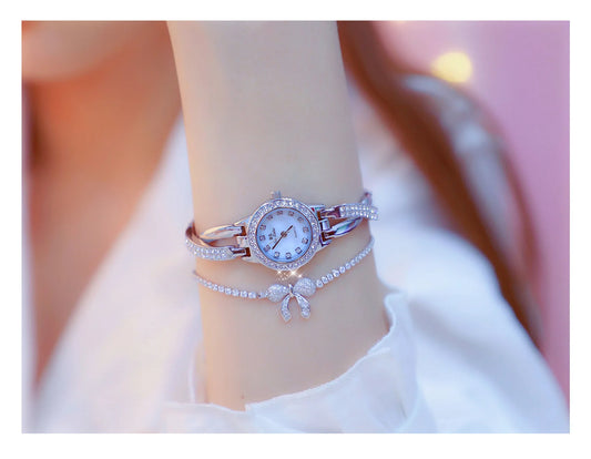 Women Watch Chain Light Luxury brand Butterfly Full Diamond Waterproof Student Female Fashion Quartz Bracelet Wristwatches Gift