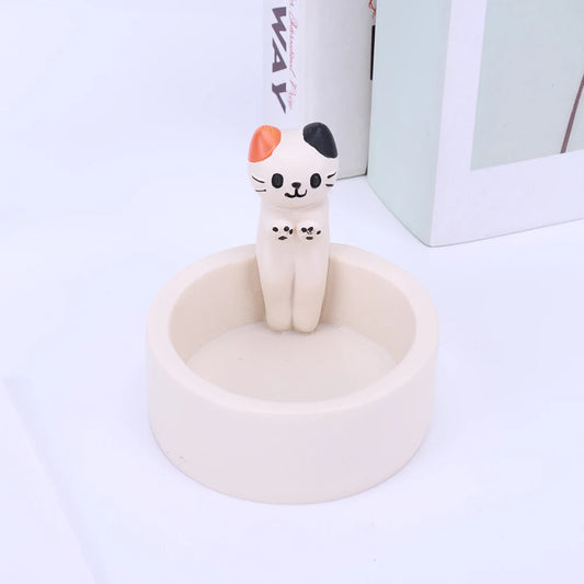 Cartoon Cat Candle Holder Cat Tea Light Candle Holder Cute Grilled Cat Aromatherapy Candle Holder Desktop Decorative Ornaments