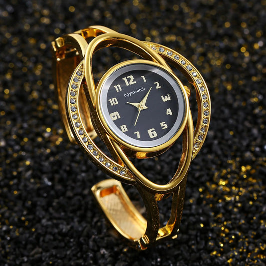 New Women's Watch Light luxury Metal Bracelet Watch Gold Versatile Trendy Female Fashion Quartz Wristwatches