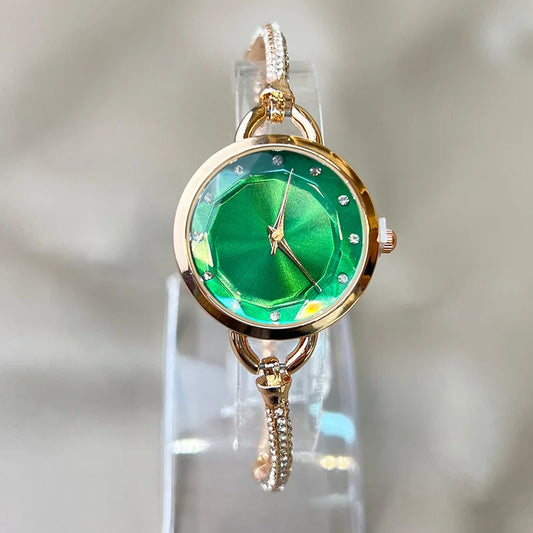 UTHAI V4 New Women's Quartz Watches Water Diamond Female's Wristwatch Small Dial Slim Adjustable Jewelry Girl Watch Bracelet