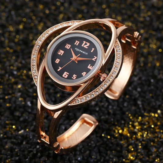 New Women's Watch Light luxury Metal Bracelet Watch Gold Versatile Trendy Female Fashion Quartz Wristwatches