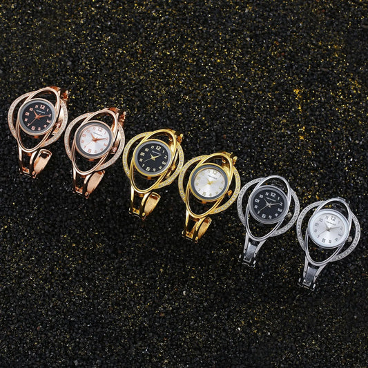 New Women's Watch Light luxury Metal Bracelet Watch Gold Versatile Trendy Female Fashion Quartz Wristwatches