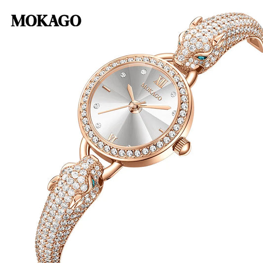2025 Ladies Fashion Quartz Watch Waterproof Luxury Diamond Inlaid Charming Bracelet Jewelry Full of Sparkling Stones for Women