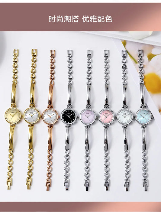 UTHAI W34 Women's Bracelet Watch Light Luxury Simple Exquisite Round Dial Waterproof Clock Lady Fashion Korean Quartz Watches