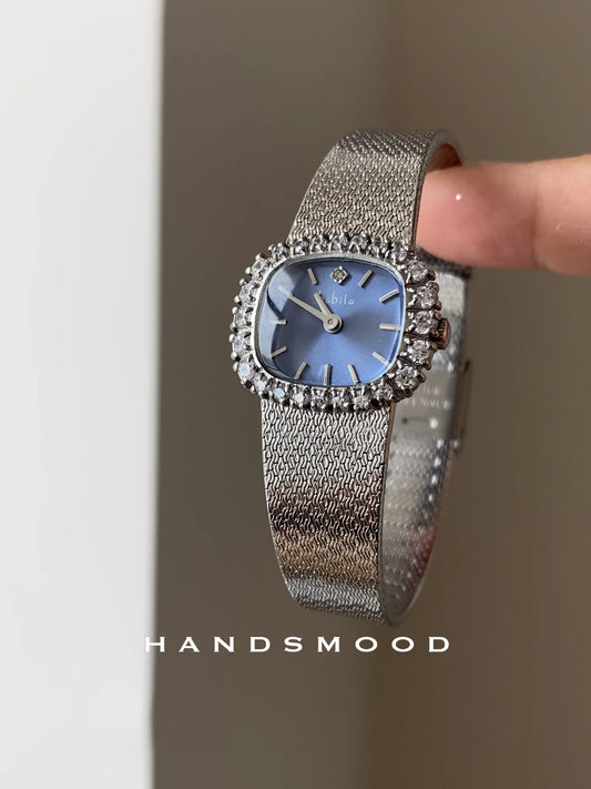 Vintage style, retro, light luxury, exquisite and high-end, navy blue women's watch, fashionable temperament, niche watch