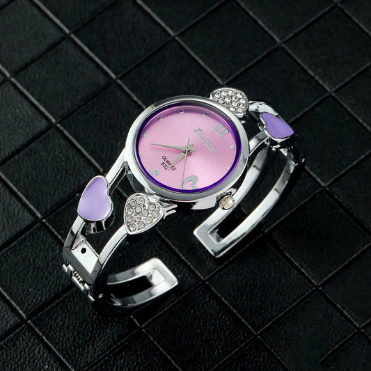 UTHAI Watch For Women Fashion Steel Band Light Luxury Bracelet Korean Version Love Girl Student Quartz Wristwatches Gift