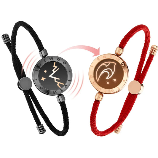 Totwoo long distance touch Bracelets for Couples Long Distance light up&Vibrate Moutain&Sea Love Bracelets Smart Jewelry sets