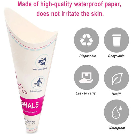 Disposable Female Urination Device Portable Standing Pee Paper Cup Women Urinal Funnel for Pregnant Travel Camping Outdoor