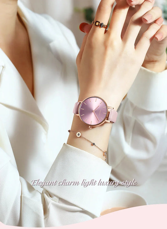 NIBOSI 2025 Watch Women Fashion Casual Leather Belt Watches Simple Ladies Round Dial Quartz Wristwatches Dress Relogio Feminino