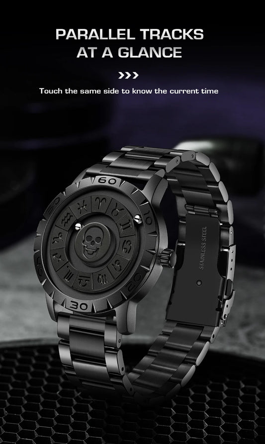 FOXBOX Luxury Skull Design Watch Men Fashion Business Watch Men Full Steel Sport Military Waterproof Men's Quartz Wristwatches