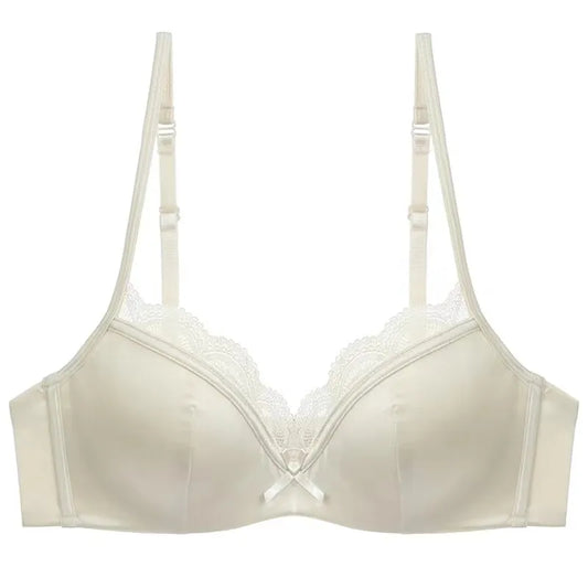 French Lace Underwear Female Breathable Thin Section Adjustable Anti-Sagging Comfortable Sex Lace Small Breasts Gathered Bra