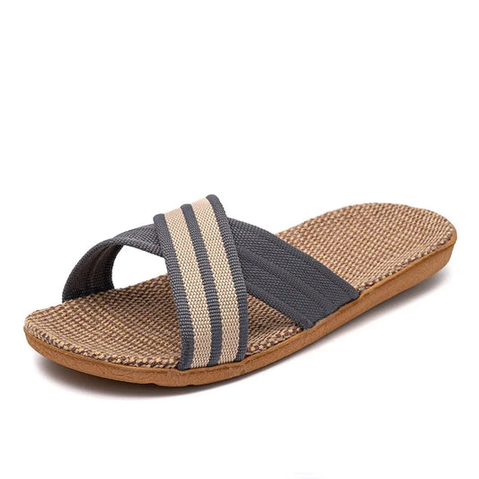 Home slippers for women anti slip flooring for summer indoor linen slippers for men home linen slippers cool slippers