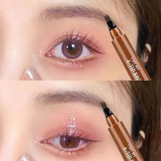 Four-pronged eyebrow pencil non-smudged, water-resistant