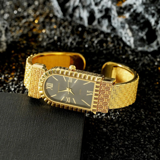 UTHAI W82 Women's Bracelet Watch Fashion Light Luxury Diamonds Small Square Quartz Watches Ladies Metal Wristwatch Jewelry
