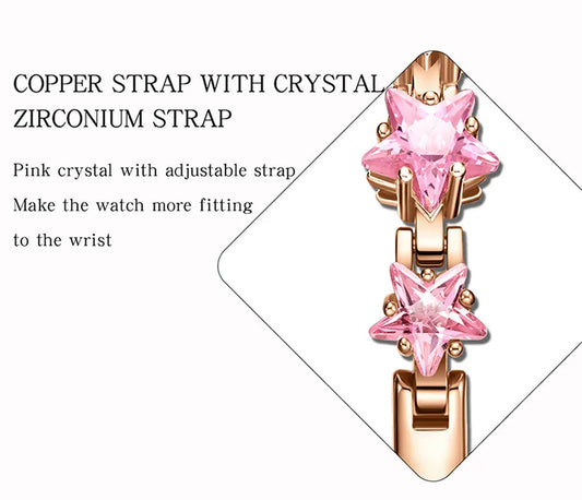 UTHAI W57 Fritillaria Fashion Light Luxury Crystal Watch Women's Exquisite Slim Bracelet Watches Waterproof Ladies Clock Gift