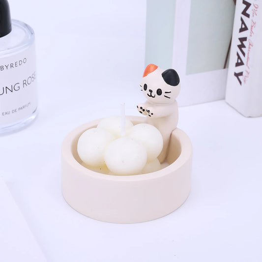 Cartoon Cat Candle Holder Cat Tea Light Candle Holder Cute Grilled Cat Aromatherapy Candle Holder Desktop Decorative Ornaments